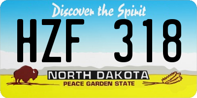 ND license plate HZF318