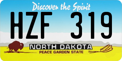 ND license plate HZF319