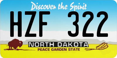 ND license plate HZF322