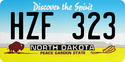 ND license plate HZF323