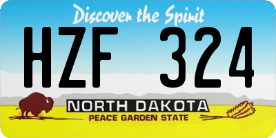 ND license plate HZF324