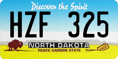 ND license plate HZF325