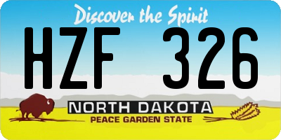 ND license plate HZF326