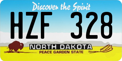 ND license plate HZF328