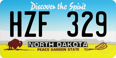 ND license plate HZF329