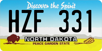 ND license plate HZF331
