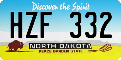 ND license plate HZF332