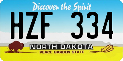 ND license plate HZF334