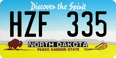 ND license plate HZF335