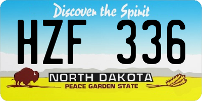 ND license plate HZF336