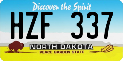 ND license plate HZF337