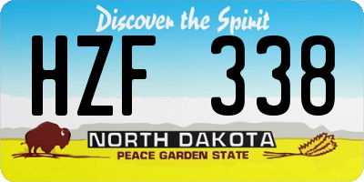 ND license plate HZF338