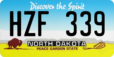 ND license plate HZF339