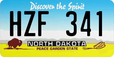 ND license plate HZF341