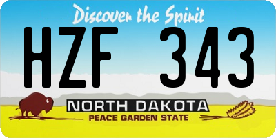 ND license plate HZF343