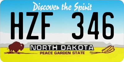 ND license plate HZF346