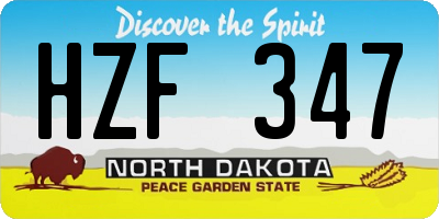ND license plate HZF347