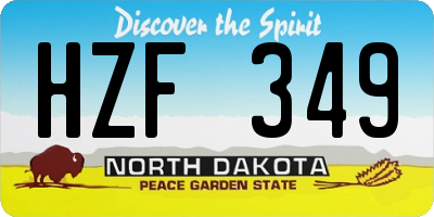 ND license plate HZF349