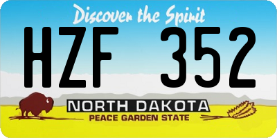 ND license plate HZF352