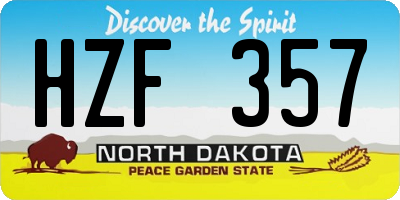 ND license plate HZF357