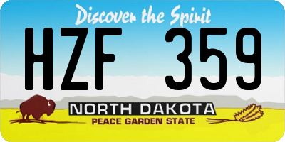 ND license plate HZF359