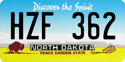 ND license plate HZF362