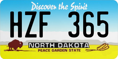 ND license plate HZF365