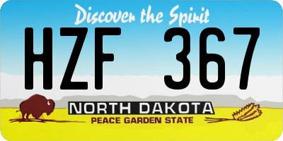ND license plate HZF367