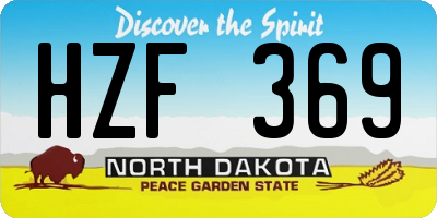 ND license plate HZF369