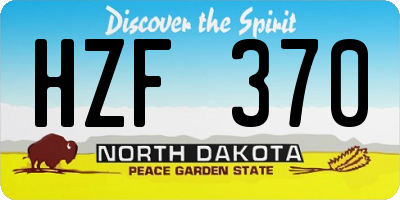 ND license plate HZF370