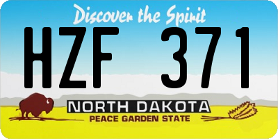 ND license plate HZF371