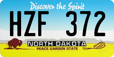 ND license plate HZF372