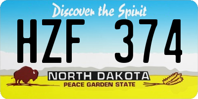 ND license plate HZF374