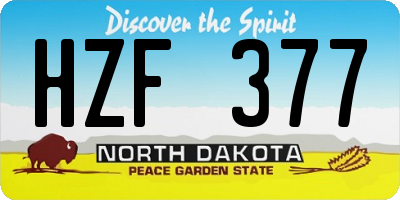 ND license plate HZF377