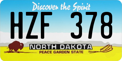ND license plate HZF378