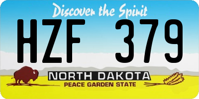 ND license plate HZF379