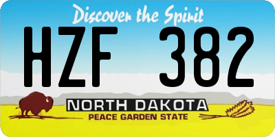 ND license plate HZF382