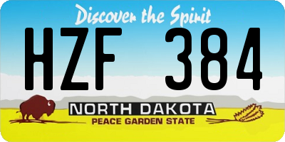 ND license plate HZF384
