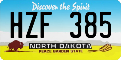 ND license plate HZF385