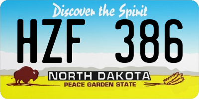 ND license plate HZF386