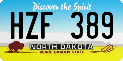 ND license plate HZF389
