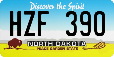 ND license plate HZF390