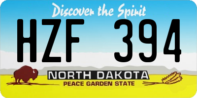 ND license plate HZF394