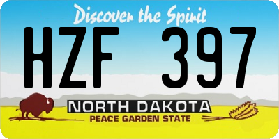 ND license plate HZF397