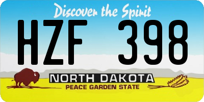 ND license plate HZF398