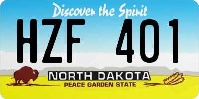ND license plate HZF401
