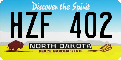 ND license plate HZF402