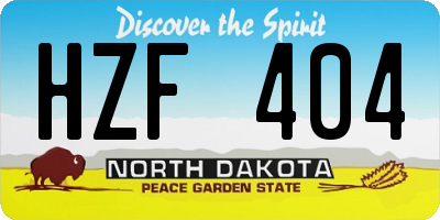 ND license plate HZF404