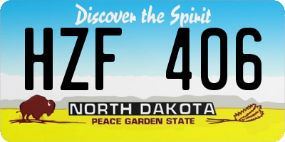 ND license plate HZF406