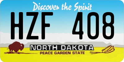 ND license plate HZF408